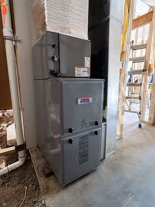 Heil furnace unit that was just installed in a building that is under construction.